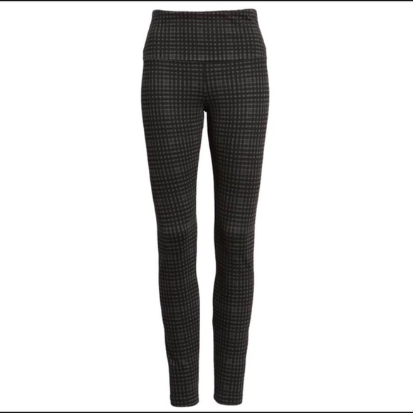 Lysse Center Seam Ponte Leggings Charcoal Check - Picture 5 of 8